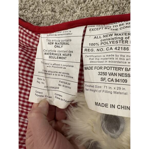 Pottery Barn Kids Shaggy Dog PUPPY SLEEPING BAG Red Gingham “HAZEL” Monogram - Picture 9 of 16